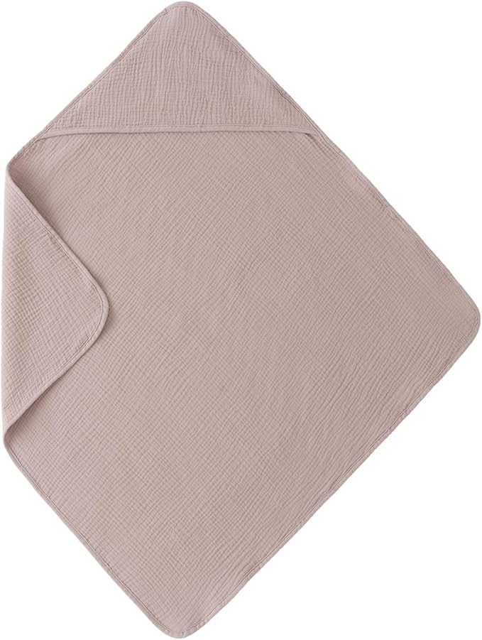 Little Jump Muslin Hooded Baby Bath Towels - 2 Pack 100% Cotton Towel for Babies, Infants, Toddlers - 32x32Inch - Highly Absorbent and Newborn Essential (Bunny)