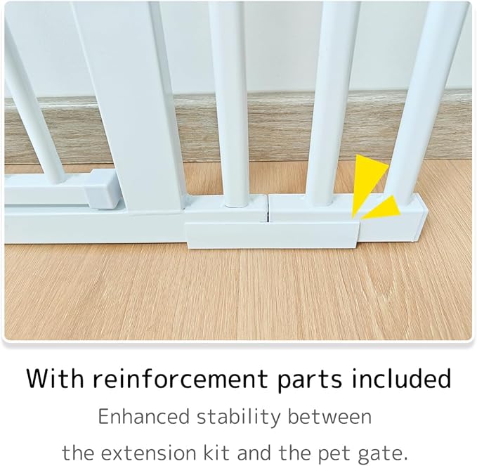 Lumizone Extra Tall Cat Gate Extension Kit 55.12" High Pressure Mounted 2025 New 4.13" Extra Wide 1.37" Gap No Drilling Tall Pet Gate for Dogs (White, 55.12" H x 4.13" W, Extension)