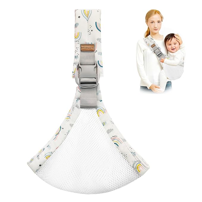 Baby Sling Carrier,Toddler Carrier,2026 New Baby Sling,Breathable and Adjustable Sling,Non-Slip Hip Seat Carrying 10-30lbs(Mesh,Rainbow)