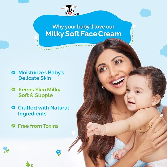 Mamaearth Milky Soft Baby Face Cream | with Nourishing Murumuru Butter | Moisturizes Baby’s Dry & Itchy Skin | 5.6 Ph-Balanced Formula 2.03 Fl Oz (60ml)