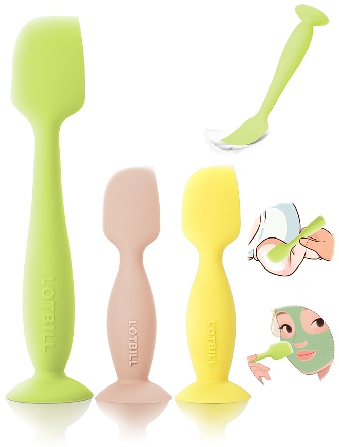 Diaper Cream Spatula, 3 Pack Butt Spatula Baby, Silicone Diaper Cream Applicator, Full-Size + Mini Butt Paste Spatula for Babies, Newborn Baby Necessities (Green+Pink+Yellow)