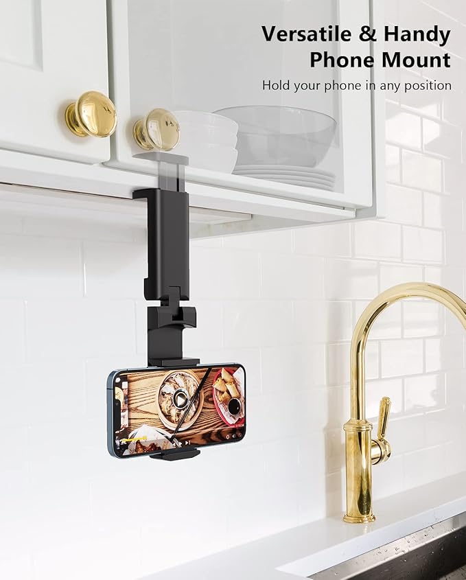 MiiKARE Travel Essentials Airplane Phone Holder, Universal Handsfree Phone Mount for Flying with 360 Degree Rotation, Travel Must Haves Phone Stand for Desk, Tray Table, Black&Purple