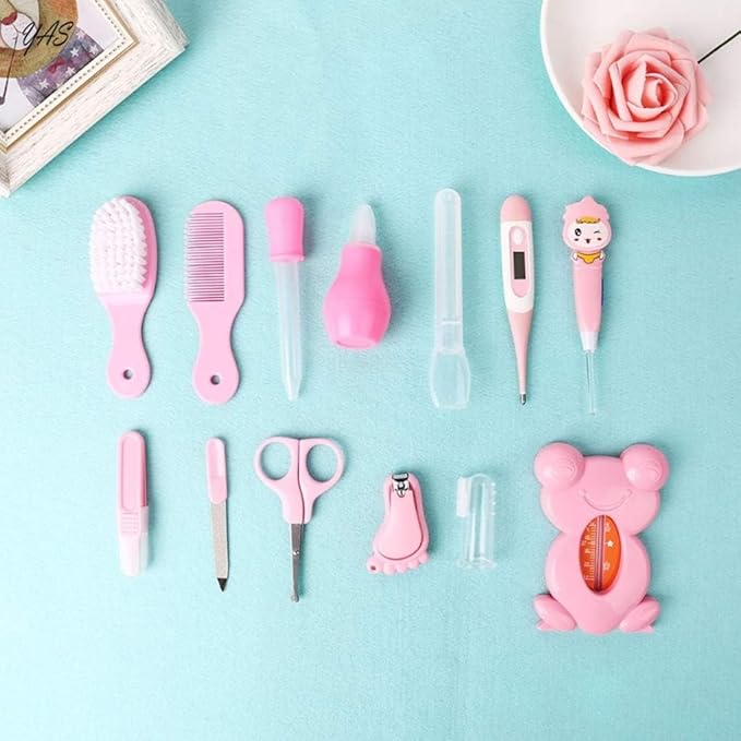 ZELINYE Baby Grooming kit Set Infant Baby Grooming Tools Newborn Manicure Set Baby Healthcare Nail Clippers Hairbrush Tool Set(13PCS)