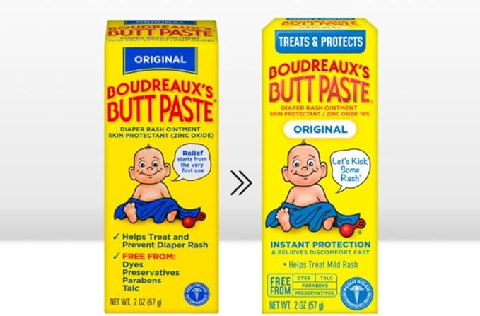 Boudreaux's Butt Paste Butt Paste Diaper Rash Ointment, Variety Pack, Original & Maximum Strength (2oz, 2 of each)