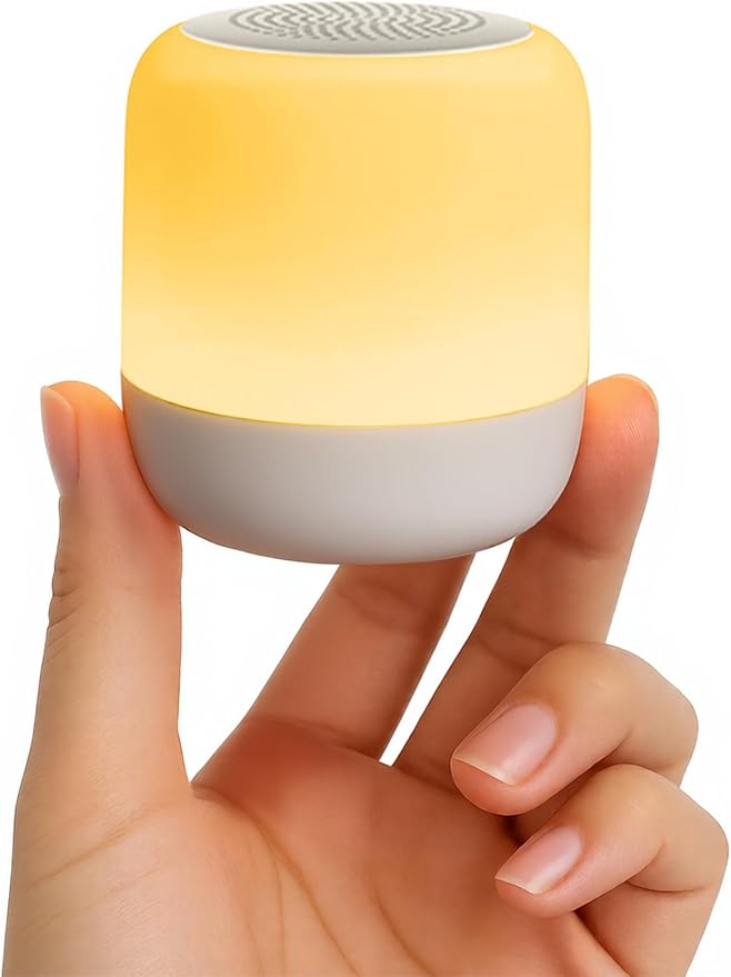 Babelio Pocket Glow White Noise Sound Machine - Upgraded 9 Color Night Lights, 20 Non-Looping Sounds, Timer & Memory Function, Portable for Adults & Babies, White