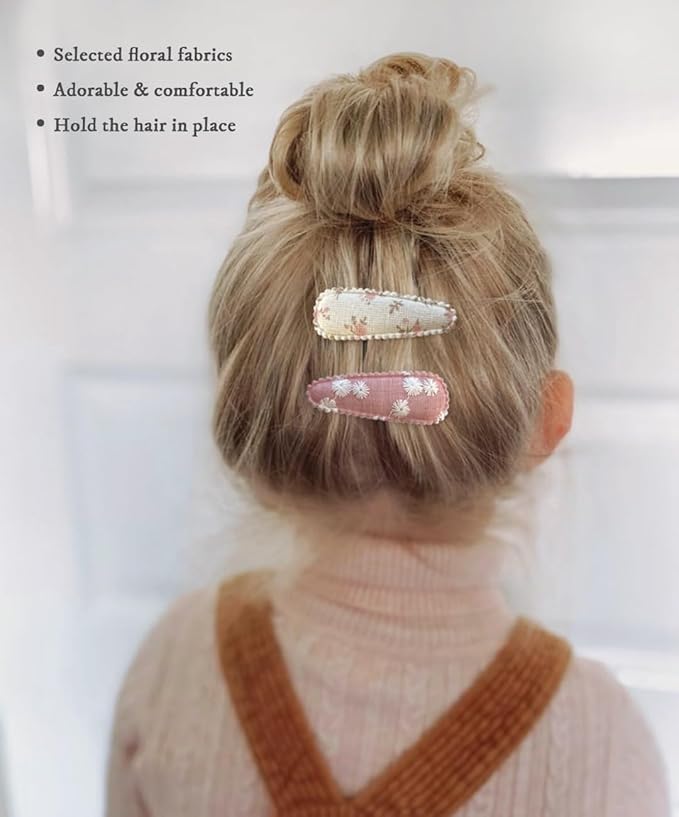 Cherssy Hair Bow Clips for Baby Girls, 20 Pack Boutique Floral Snap Hairpins and Alligator Clips Set, Handmade Hair Accessories for for Toddler Kid School Age Girls Gifts