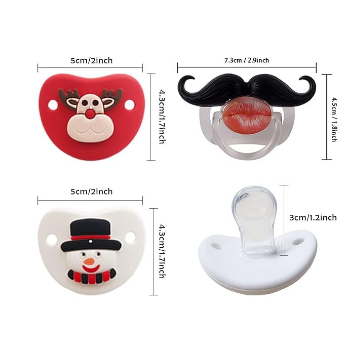 Funny Baby Pacifiers,Kissable Mustache Pacifiers, Toddlers Cutes Pacifiers, BPA Free