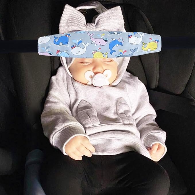 3 Pcs Head Support for Baby Car Seat Stroller Neck Relief Strap Headrest for Sleeping Traveling Head Holder for Toddler Kids Children Child Baby Infant-Grey