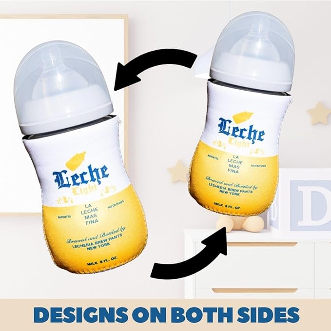 Mexican Beer Themed Coozies for Baby Bottles - Funny Gift for New Parents & Baby Showers - (2 Premium Designed Neoprene Coozies + BPA/Lead/Phthalate Free Bottle Included) (Design 2)