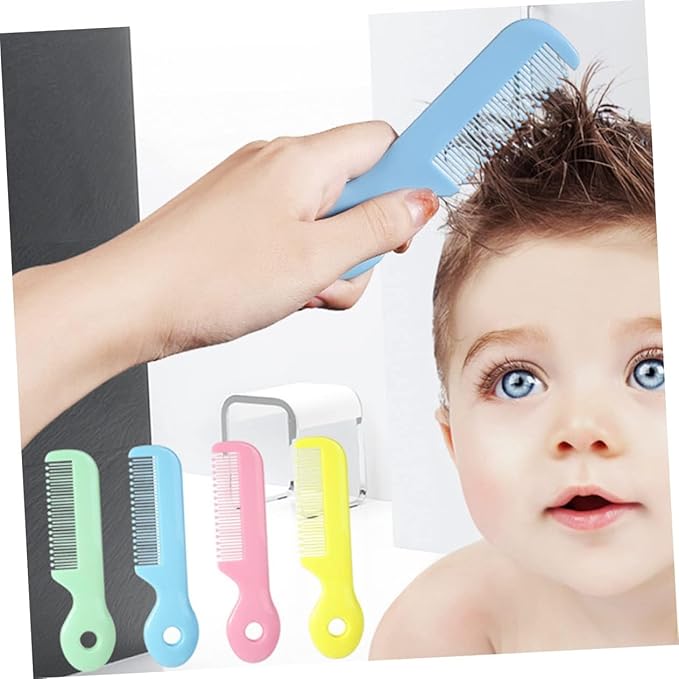 4Pcs Newborn Hair Comb Baby Comb Round Teeth Combs Wide Tooth Hair detangler for Toddler Pocket Hair Comb Baby and Child Care Products Health and Household
