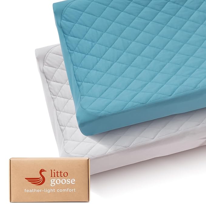 Quilted Changing Table Cover (2-Pack) Fitted Diaper Changing Pad Cover, Soft Breathable Ideal for Boys Girls (2-Pack)