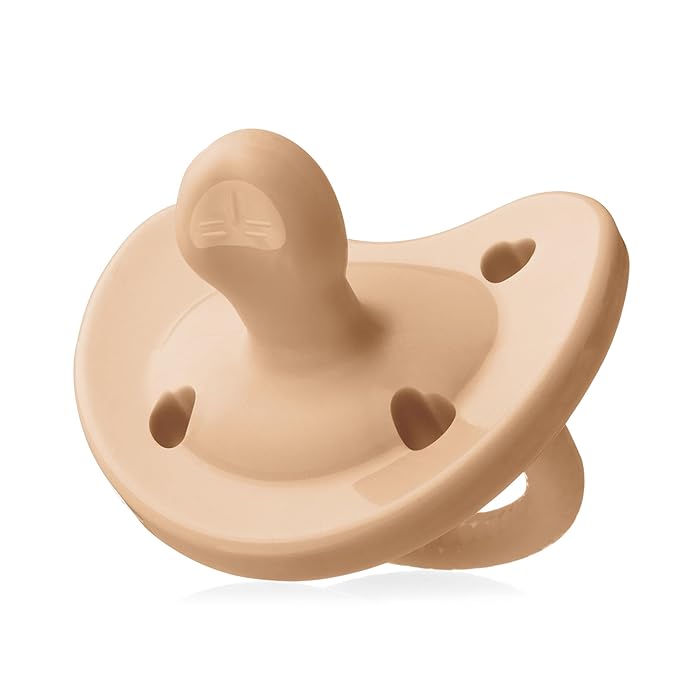 Chicco PhysioForma Luxe Orthodontic Pacifier, 0-6m | 100% Soft Silicone | Supports Breathing & Oral Development | Textured Shield & Handle | Includes Sterilizing Case | BPA Free | Blush, 2pk