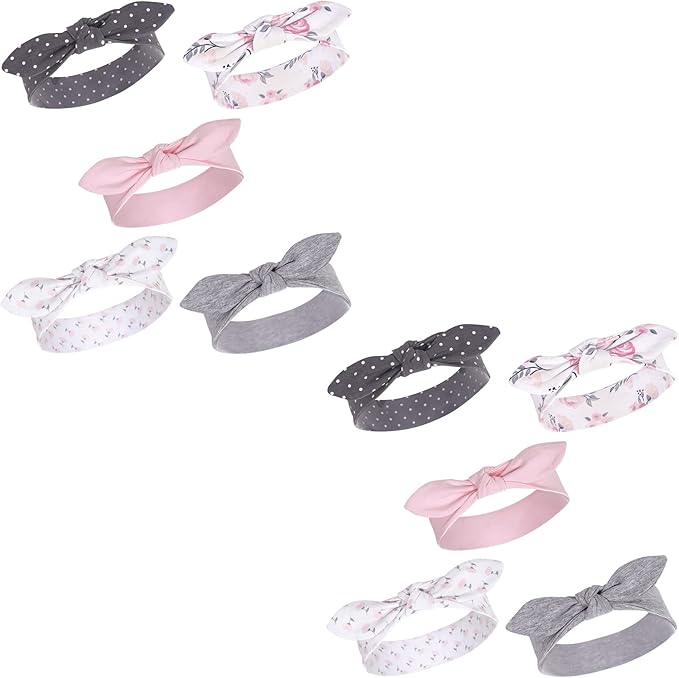 Hudson Baby Cotton and Synthetic Headbands, Size 0-24 Months