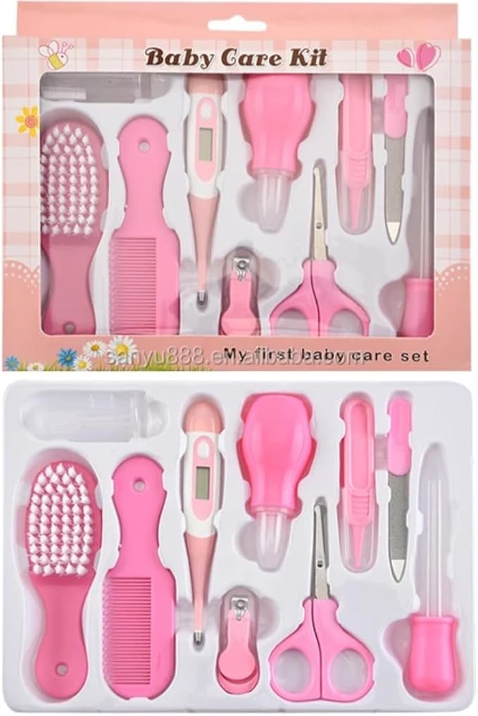 10 PCS Baby Grooming Health Care KIT for Newborns and Toddlers(Pink),Ideal for Travelling & Home Use