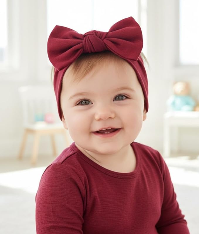 Baby Girl Headbands-Infant,Toddler Cotton Handmade Hairbands with Bows Child Hair Accessories