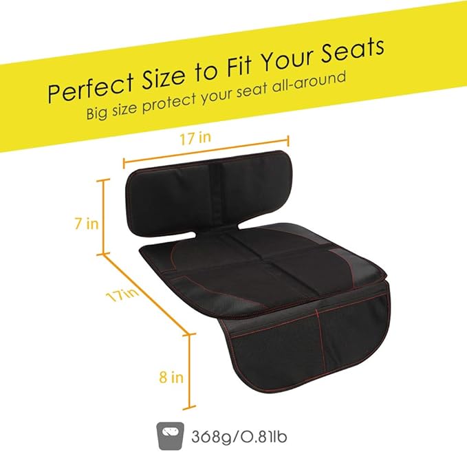 FASITE Car Seat Protector for Baby Child Car Seats - Non-Slip Waterproof Car Seat Cover Pad Protector with Mesh Pockets