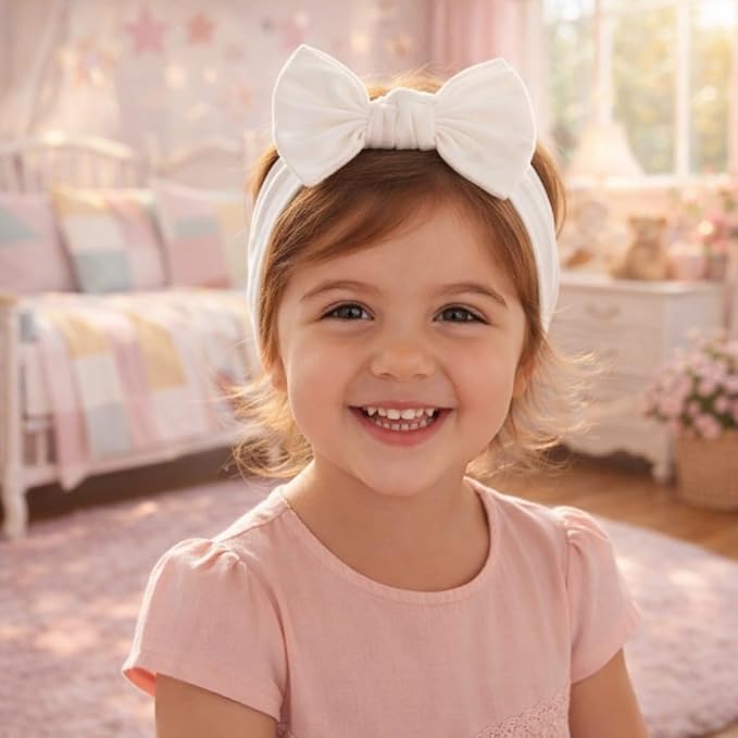 Baby Girl Headbands-Infant,Toddler Cotton Handmade Hairbands with Bows Child Hair Accessories