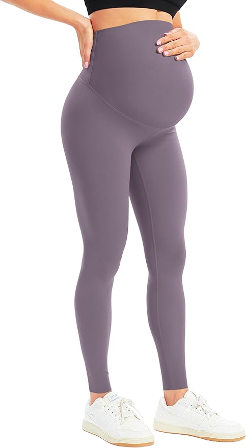 BONVIGOR Women's Maternity Leggings Over The Belly Bump Workout Full Length Leggings Running Active Yoga Pants