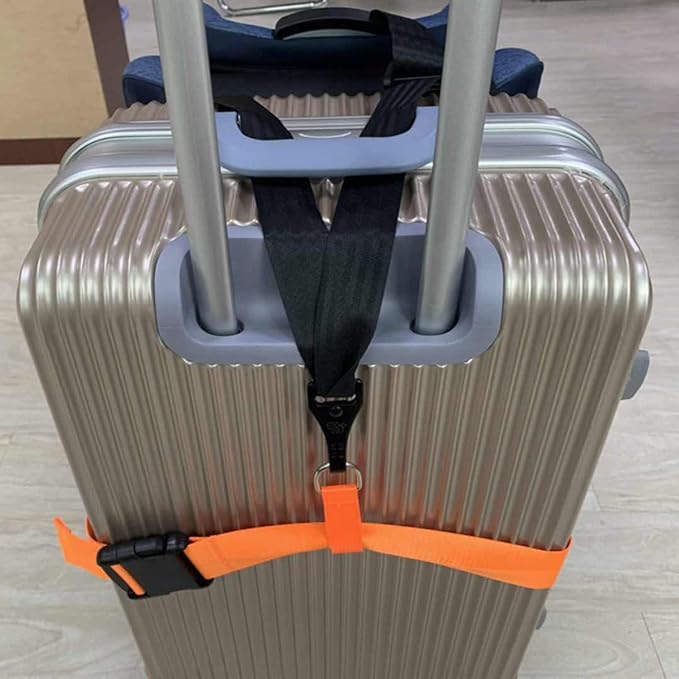 Car Seat Belt Strap to Suitcase, Convert Kid Car Seat and Carry-on Luggage to Airport Stroller Carrier,Safe Travel Solution for Transport (Orange)
