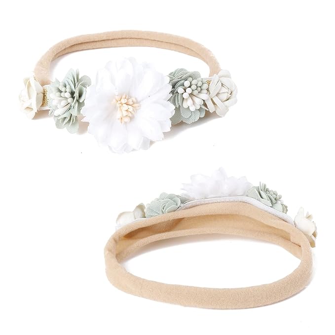 Baby Girl Headbands Nylon Flower Elastic Hairbands 6pcs Hair Accessories Gift for Newborn Infant Toddlers
