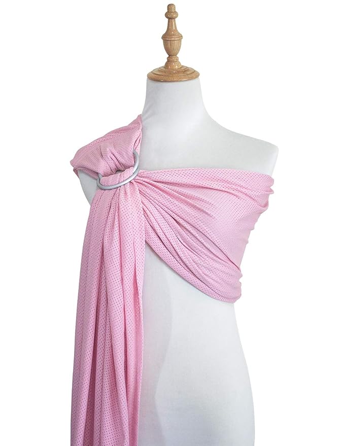 Baby Water Ring Sling Carrier | Lightweight Breathable Mesh Baby Wrap for Infant, Newborn, Kids and Toddlers | Perfect for Summer, Swimming, Pool, Beach | Great for Dad Too Pink