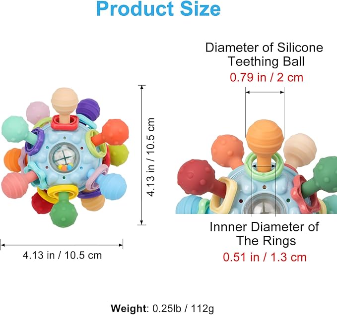 Baby Montessori Sensory Toys for 0-6 6-12 Months, Baby Teether Teething Toys for Babies 0 3 6 9 12 18 Months, Newborn Infant Learning Developmental Toys Gifts for 1 2 Year Old Boys Girls