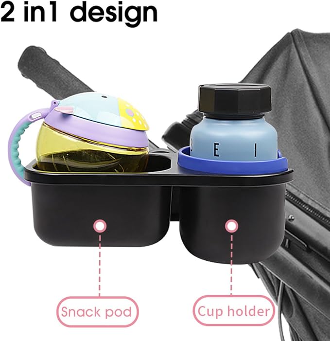 Universal Snack Tray for Stroller with Stroller Cup Holder, Universal Stroller Snack Tray with Cup Holder, Stroller Tray Attachment and Stroller Accessories
