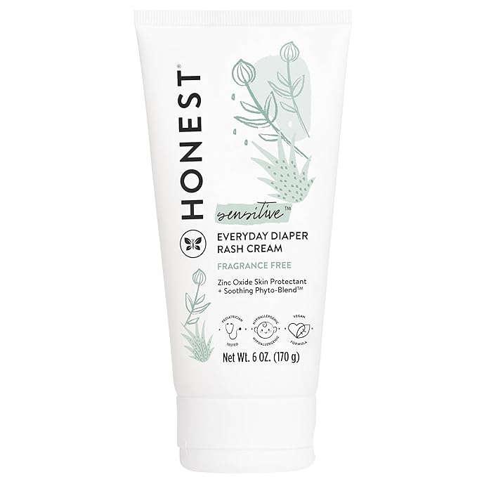 The Honest Company Hypoallergenic Diaper Rash Cream, Moisturizing, Calming, Zinc Oxide Ointment, NEA Recognized, Cruelty-Free, Value Size, 6 oz