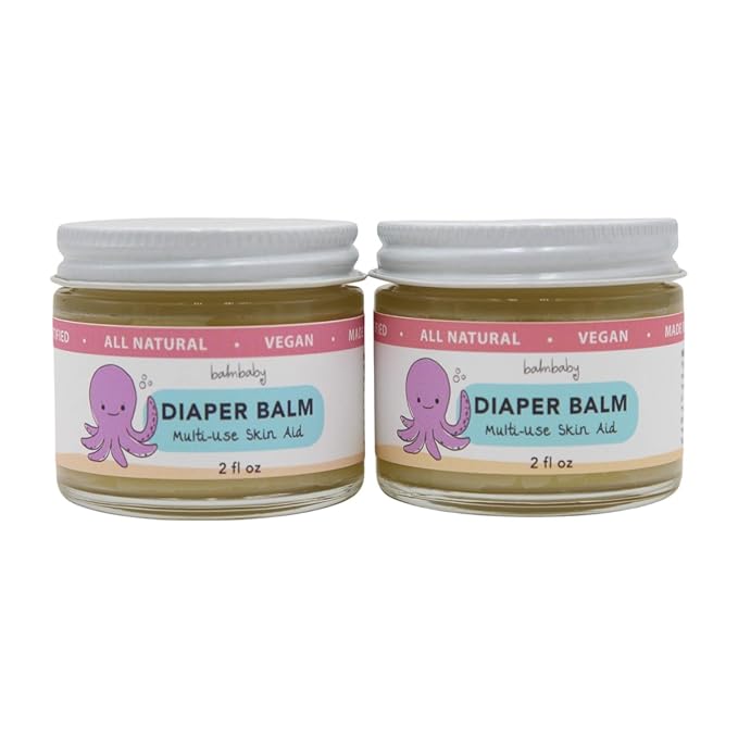 Diaper Balm by Balm Baby – Natural Diaper Rash Cream & Multipurpose Baby Skin Ointment with Calendula, Vegan - Soothing, Healing, Moisturizing – Newborn Cradle Cap (2-Pack)