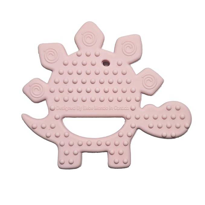 Bebe Mondo Dinosaur Baby Teething Toys 3–6 6–12 Months, Teethers for Babies 0–3–6–12 Months for Teething Relief, Baby Gift, Baby Teether Toys, Silicone Sensory Toys, Soft-Textured Infant Toys