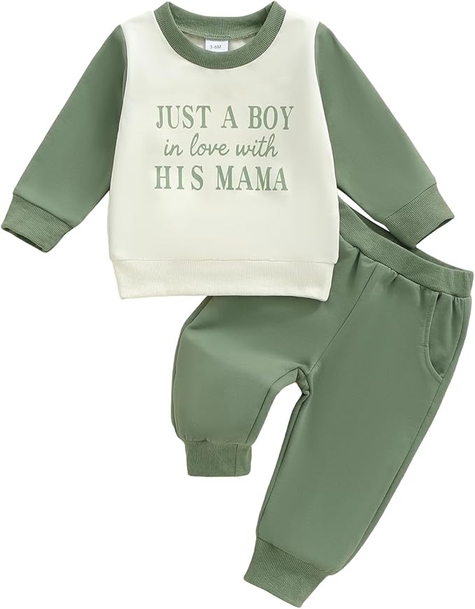 Infant Baby Boy Fall Clothes Set Funny Letter Sweatshirt Pant Outfit Toddler Winter Clothes 6 12 18 Months 2T 3T
