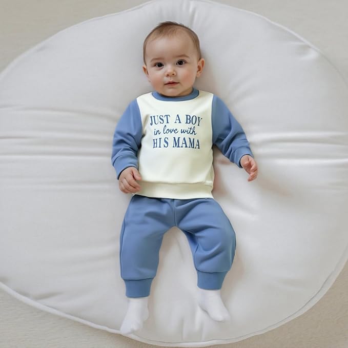 Infant Baby Boy Fall Clothes Set Funny Letter Sweatshirt Pant Outfit Toddler Winter Clothes 6 12 18 Months 2T 3T