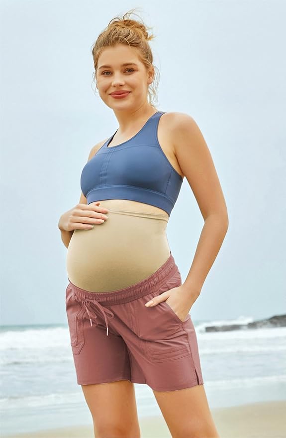 Maacie Maternity Hiking Shorts Quick Dry Waterproof 5" Workout Sports Shorts Outdoor Casual
