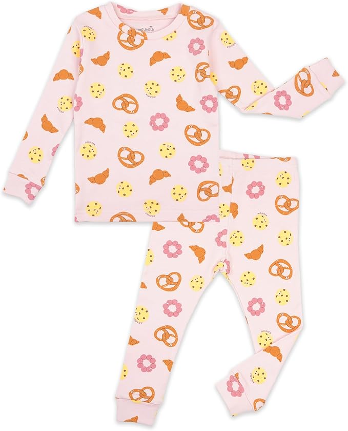 moimoln Sibling Matching 6M-8Y Soft Warm Cotton Modal Character Long Sleeve Snug-Fit Pajama Long Sleeve Sleepwear Daily