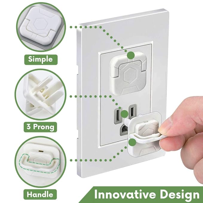 Outlet Covers Baby Proofing Socket Protectors Child Safety Plug Caps Difficult for Toddler to Remove Electric Shock Guard for US 3-Prong White 40 Pack