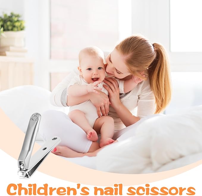 Kids Nail Clippers for Infants, Toddlers and Kids, Small Jaw Nail Trimmer, Precision Grooming Tool for Baby’s Tiny Fingernails and Toenails, Stainless Steel Clippers for Child Care (Silver)