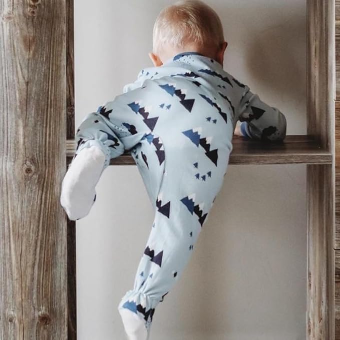 zippyjamz – Zipper Organic Sleeper Footed Onesies Sleeper Baby Pajamas with Inseam Zipper