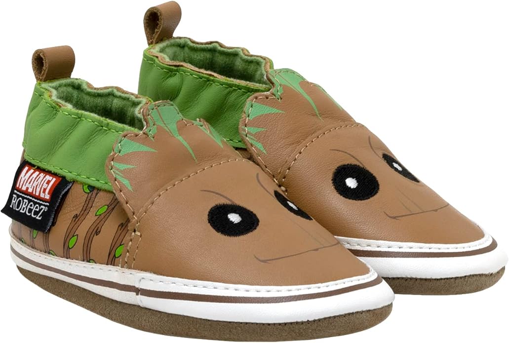 Robeez Baby Boys and Unisex Soft Soles Slip-Resistant Crib Shoes Slippers Moccasins for Infant and Toddler, 0-24 Months