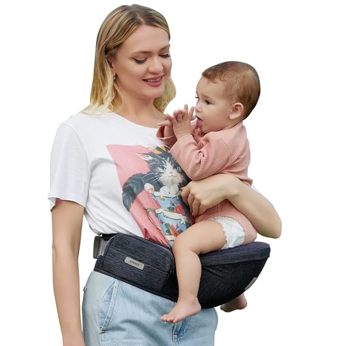 Baby Hip Baby Carrier,Toddler Carrier with Adjustable Strap and Pocket,Ergonomic Waist Pack Holder for Newborns & Toddlers (Dark Grey)
