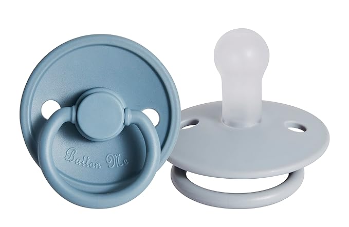 ButtonMe Premium Soft Silicone Newborn Pacifiers 0-6 Months BPA Free Baby Pacifier - 2-Pack Comfortable & Stylish Baby Pacifier 0-6 Months for Baby Boy & Girl - Hospital-Grade Silicone Baby Pacifiers