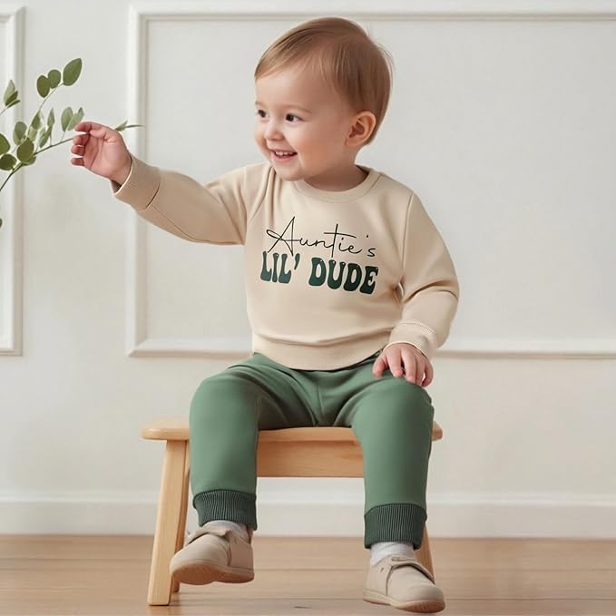 Infant Baby Boy Fall Clothes Set Funny Letter Sweatshirt Pant Outfit Toddler Winter Clothes 6 12 18 Months 2T 3T