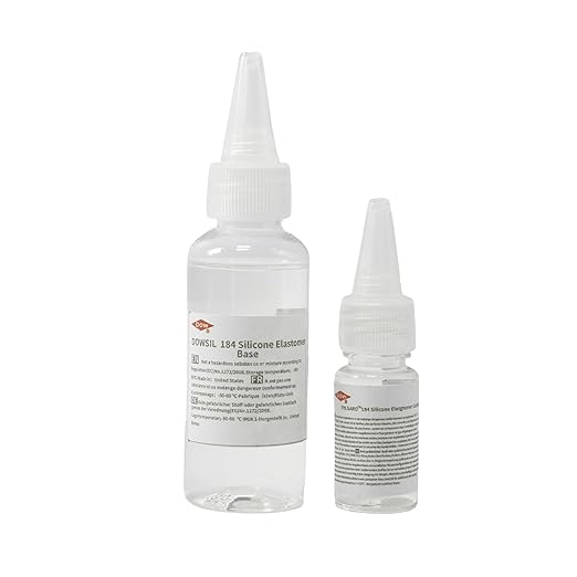 Dowsil SYLGARD 184 Silicone Elastomer Kit Base A + Curing Agent Solidifier B Two Parts Set for Electrical Component Battery Board Assembly Room Temperature RT Heat Cure (60g = A 55g + B 5g)