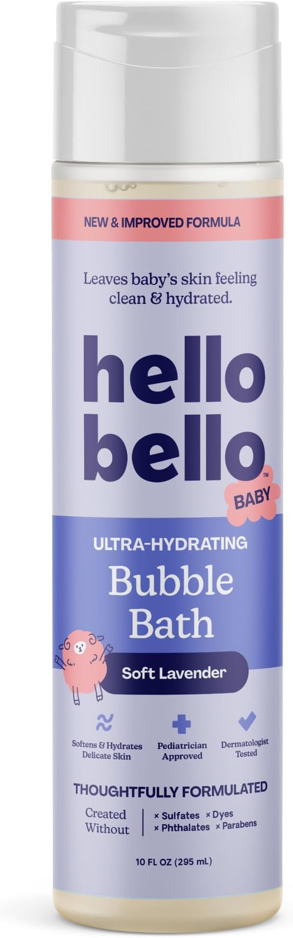 Hello Bello Ultra-Hydrating Baby Bubble Bath, Soft Lavender Scented, Tear Free & Safe for Sensitive Skin, 10oz Bottle
