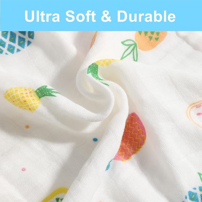 norinori Baby Msulin Washcloths Newborn Face Towel - Baby Muslin Burp Cloths 6Pack Soft Absorbent Natural Cotton Wash Towel 10"X10" Baby Bath Towels Wipes Baby Registry as Shower