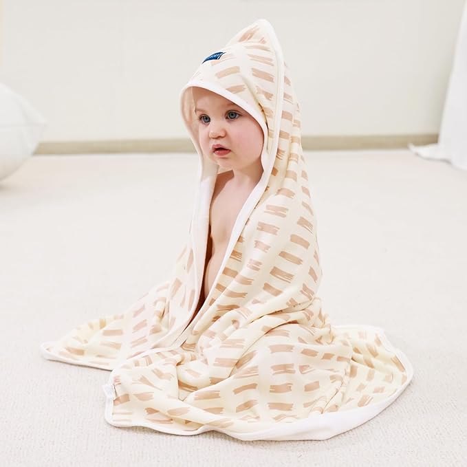 GRSSDER Baby Hooded Towel 2 Pack for Newborn, Super Soft Bath Towels with Original Designs, Ultra Absorbent Knit Terry, Large Toddler Towels with Hood for Boys Girls, Shower Gifts for Infant,34"x 34"