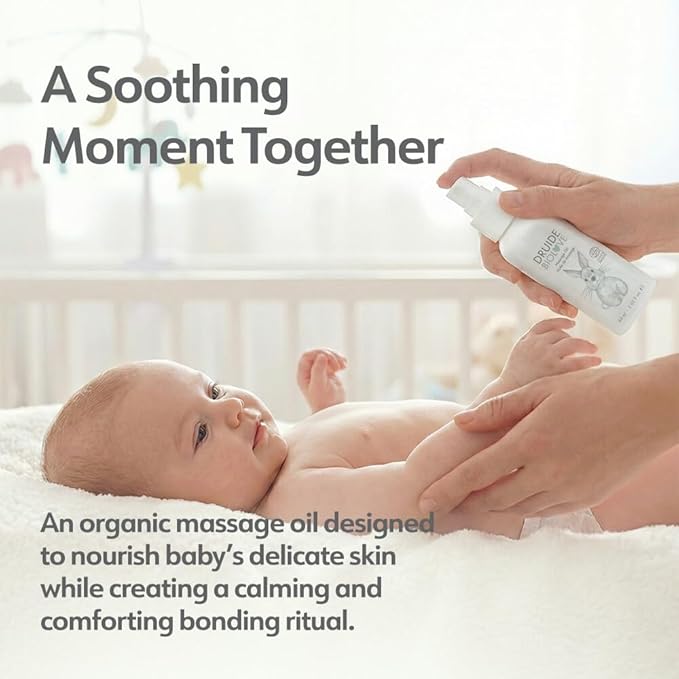 BioLove Baby Massage Oil,Gentle Body Oil W/Sunflower Calendula, Natural For Babies Young Kids Deep Moisturizing Organic –60 ml(2.02 oz Chamomile Made in Canada Lavender,Geranium by Druide