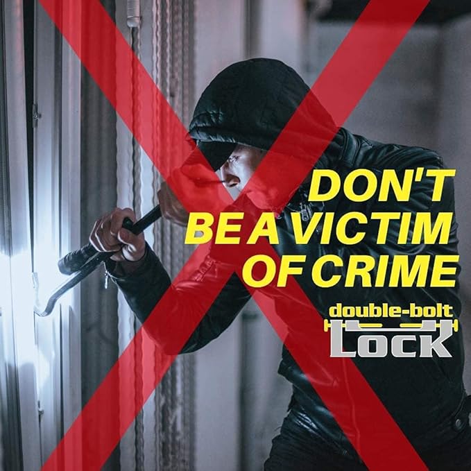 Double Bolt Lock for Sliding Glass Doors - Newly Patented - Advanced Technology to Keep Your Family Safe and Secure - High Security Lock - Virtually Burglar Proof (Black)