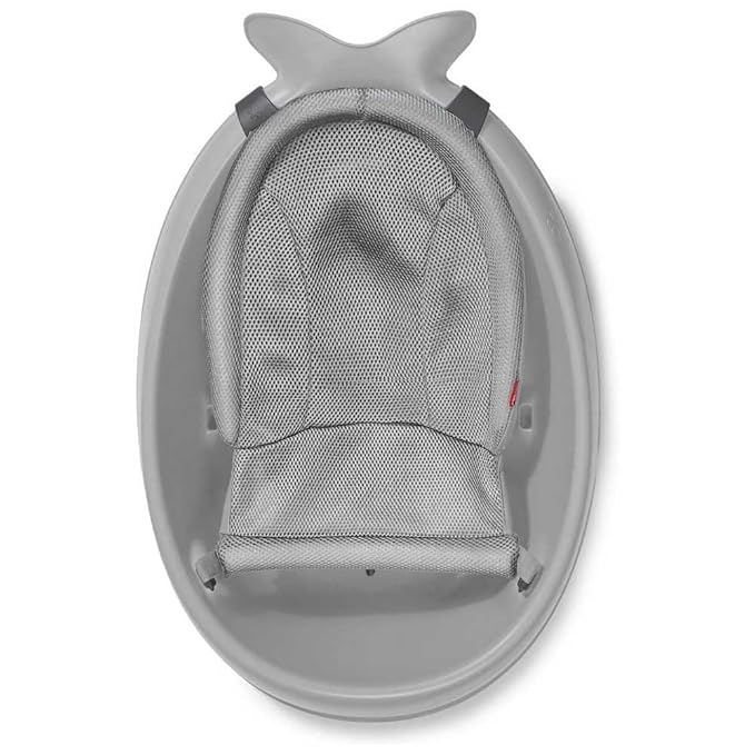 Skip Hop Infant Bath Tub 3-Stage Grow With Baby Smart Sling MOBY Bathtub Grey Age 0+