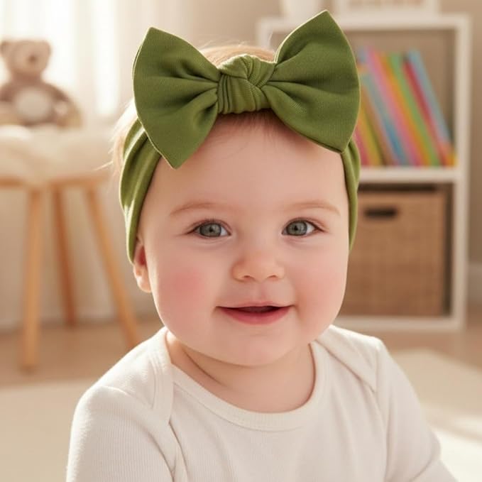 Baby Girl Headbands-Infant,Toddler Cotton Handmade Hairbands with Bows Child Hair Accessories