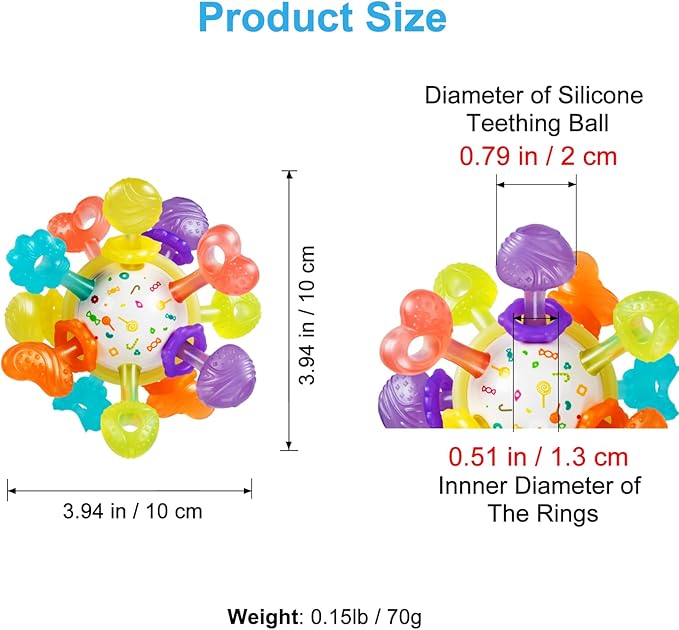 Baby Montessori Sensory Toys for 0-6 6-12 Months, Baby Teether Teething Toys for Babies 0 3 6 9 12 18 Months, Newborn Infant Learning Developmental Toys Gifts for 1 2 Year Old Boys Girls